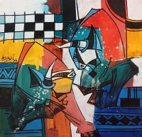 Ashkal, 18 x 18 Inch, Acrylic on Canvas, Figurative Painting, AC-ASH-338